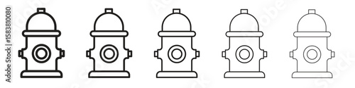 Fire hydrant icon with editable stroke eps 10 vector illustration. Outline drawing.
