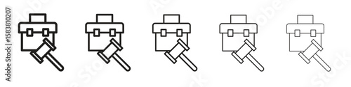 employment law icon with editable stroke eps 10 vector illustration. Outline drawing.