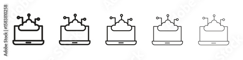 edge computing icon with editable stroke eps 10 vector illustration. Outline drawing.