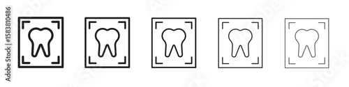 Dental X ray icon with editable stroke eps 10 vector illustration. Outline drawing.