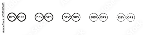 Devops icon with editable stroke eps 10 vector illustration. Outline drawing.