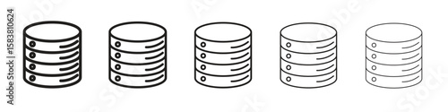 Cylinder database icon with editable stroke eps 10 vector illustration. Outline drawing.