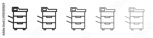 Copier icon with editable stroke eps 10 vector illustration. Outline drawing.