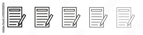 Contract icon with editable stroke eps 10 vector illustration. Outline drawing.