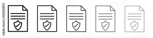 Contract coverage icon with editable stroke eps 10 vector illustration. Outline drawing.