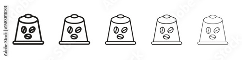 Coffee capsule icon with editable stroke eps 10 vector illustration. Outline drawing.