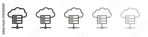 Cloud server icon with editable stroke eps 10 vector illustration. Outline drawing.
