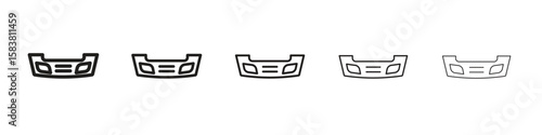 Car bumper icon with editable stroke eps 10 vector illustration. Outline drawing.