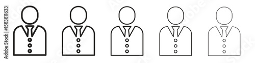 Businessman icon with editable stroke eps 10 vector illustration. Outline drawing.