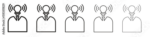 Brand awareness icon with editable stroke eps 10 vector illustration. Outline drawing.