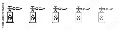 Blowtorch icon with editable stroke eps 10 vector illustration. Outline drawing.