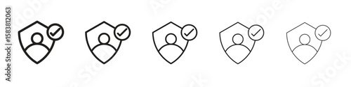 Authentication icon with editable stroke eps 10 vector illustration. Outline drawing.