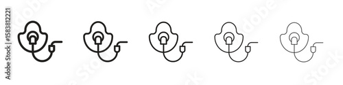 Anesthesia icon with editable stroke eps 10 vector illustration. Outline drawing.