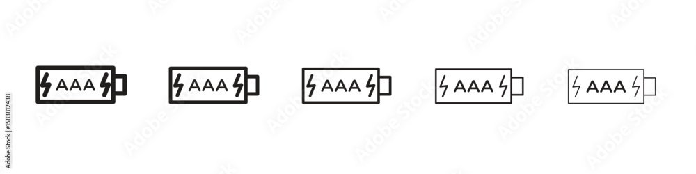 Fototapeta premium AAA battery icon with editable stroke eps 10 vector illustration. Outline drawing.