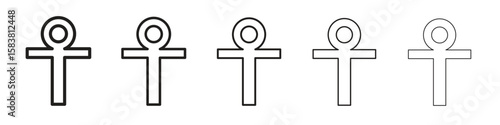 Ankh icon with editable stroke eps 10 vector illustration. Outline drawing.