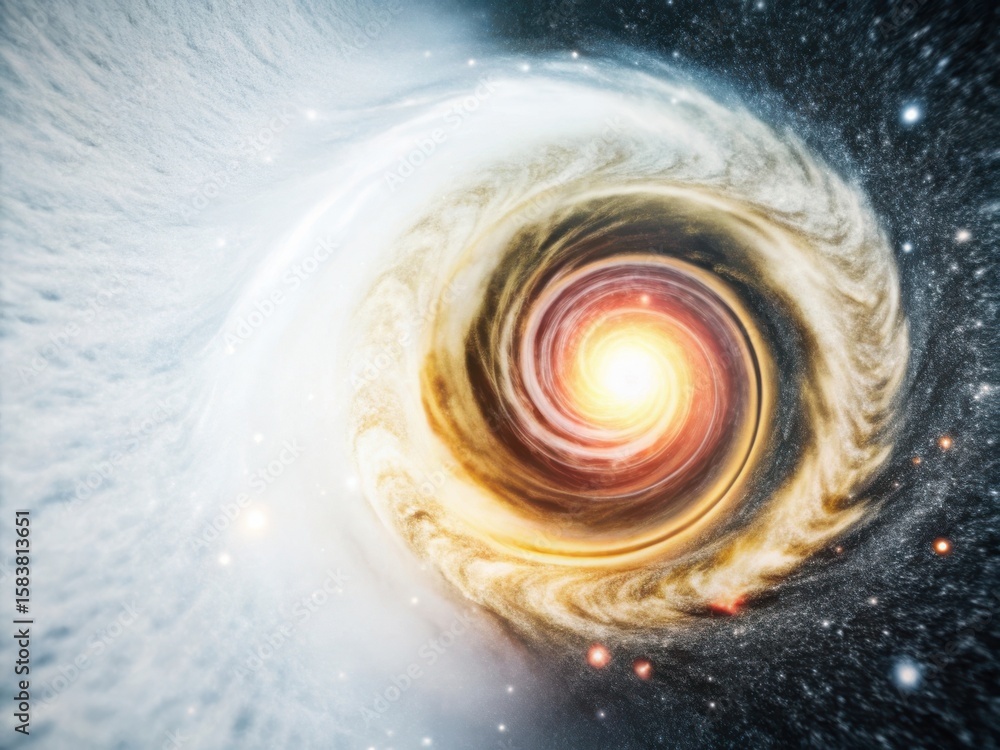 Fototapeta premium Vibrant spiral galaxy with a bright central core and nebulae
