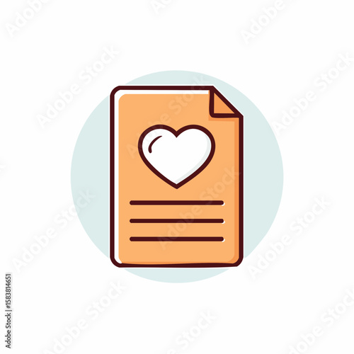 Recipe card with heart shape for cooking instructions on light blue dot