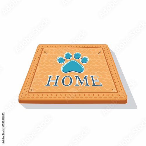 Welcome Home With Paw Print doormat; Cute Pet Lover front door mat