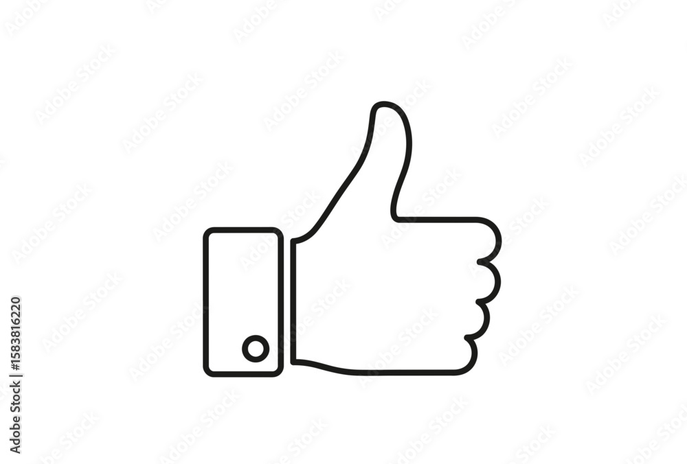 A simple, outlined illustration of a hand giving a thumbs-up gesture, symbolizing approval or agreement, isolated on a white background. A simple, outlined illustration of a hand giving a thumbs-up gesture, symbolizing approval or agreement, isolated on a white background.