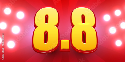 8.8 discount flash sale background. Vector illustration for shopping day, online shopping, special Offer coupon, voucher, banner template, websites, social media advertising. Vector illustration