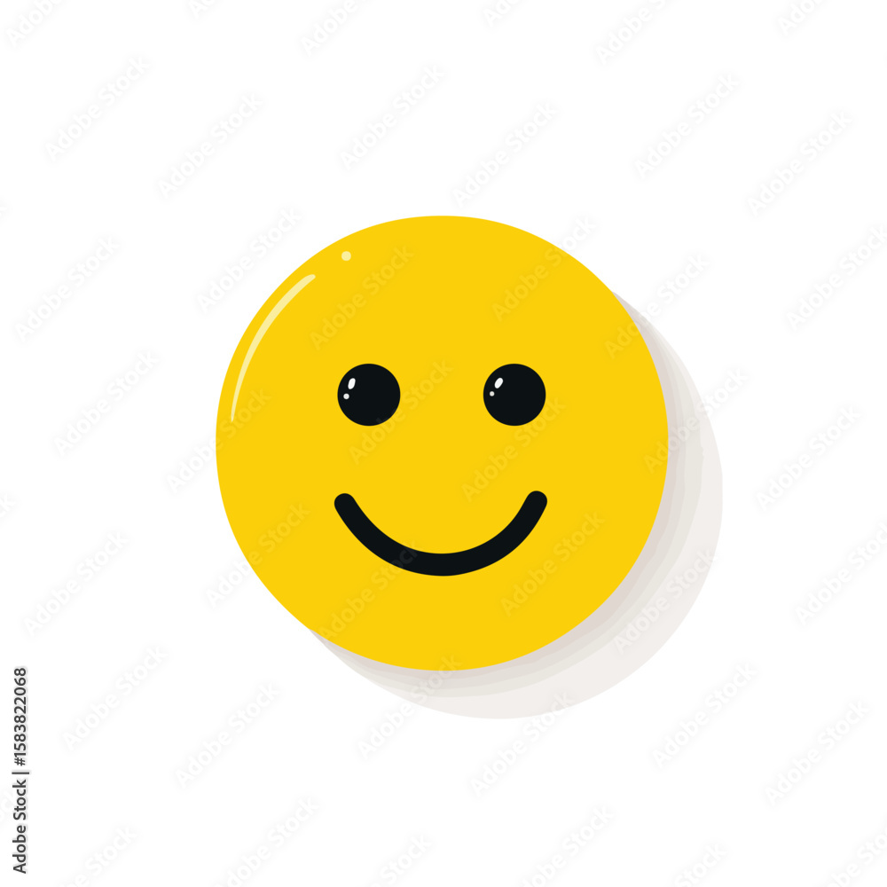 Fototapeta premium happy face isolated in White Background, happy face vector, Flat lay vector illustration