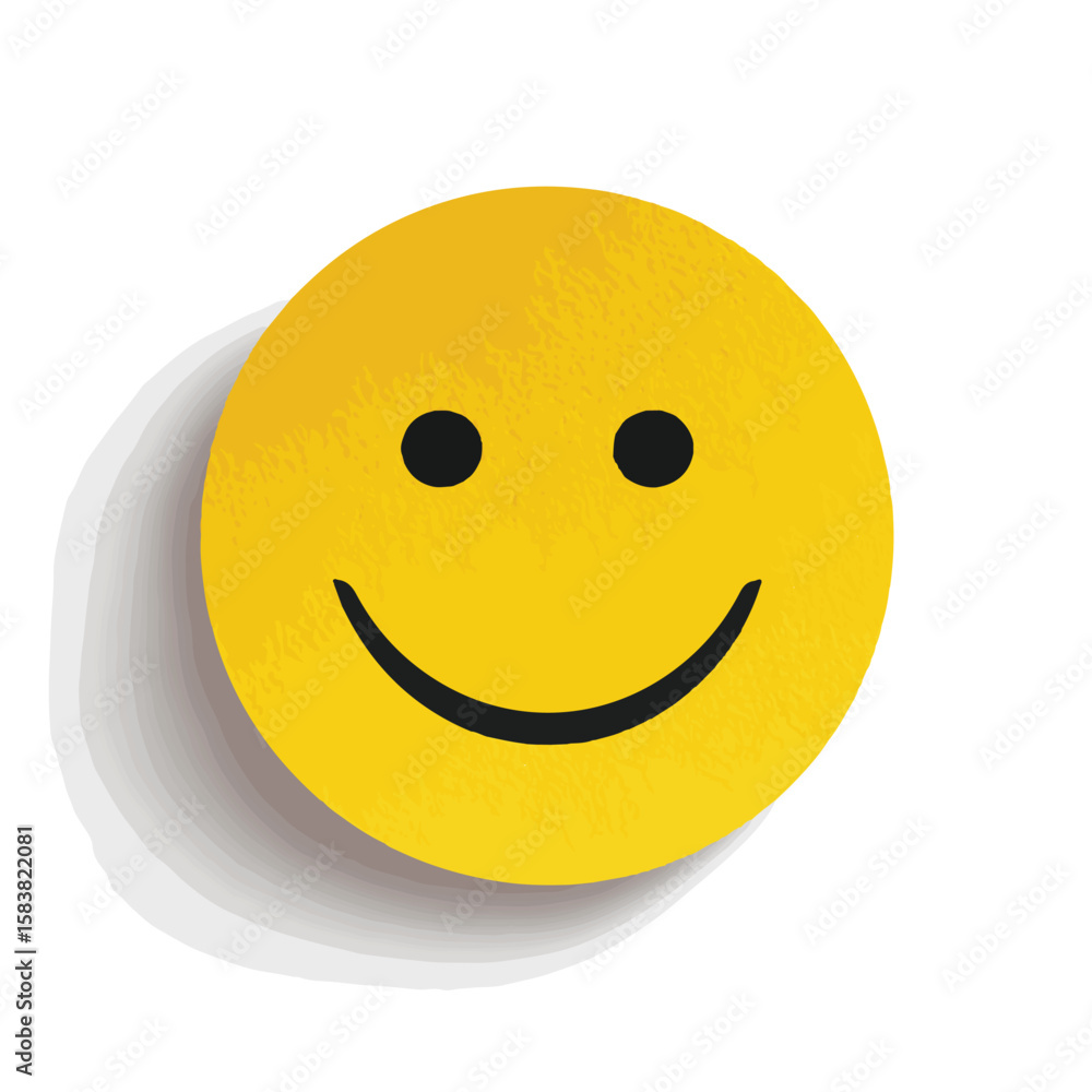 Fototapeta premium happy face isolated in White Background, happy face vector, Flat lay vector illustration