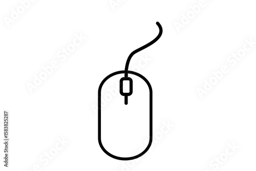 Computer Mouse flat design illustration. PC Mouse icon isolated illustration. Icon computer mouse web. Modern computer mouse, flat icon design