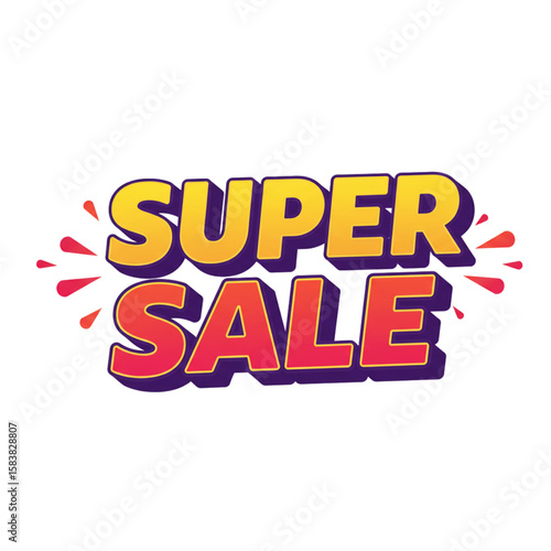 Wallpaper Mural A vibrant super sale banner graphic with retro typography and colorful accents, perfect for promotional materials and attracting customers. Torontodigital.ca