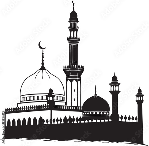 Islamic mosque architecture silhouette building dome
