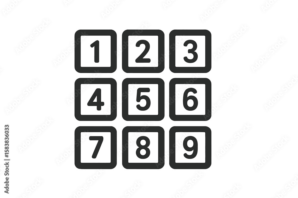 Numeric Keypad Icon for Apps and Websites, Vector Symbol with Transparent Background, PNG and Vector Illustration for UI Design and Digital Interfaces Numeric Keypad Icon for Apps and Websites, Vector Symbol with Transparent Background, PNG and Vector Illustration for UI Design and Digital Interfaces