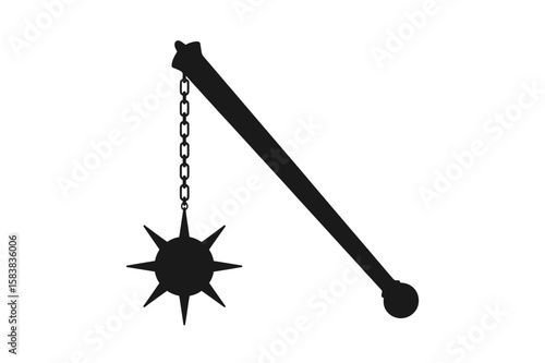 Silhouette of a flail weapon with spiked ball head