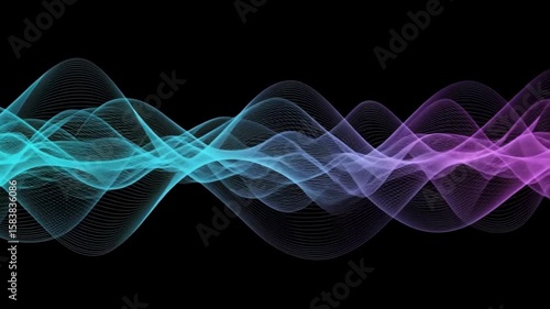 Abstract Sound Waves Loop | Dynamic Digital Audio Equalizer Background Blue Purple