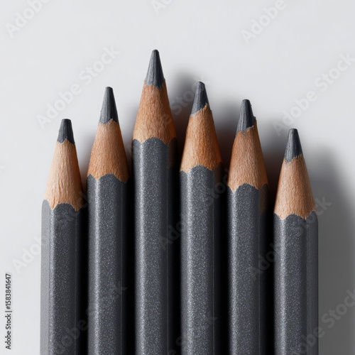 Wallpaper Mural A set of plain white charcoal pencils, neatly arranged, isolated on a pure white background. Drawing, art supplies. Torontodigital.ca