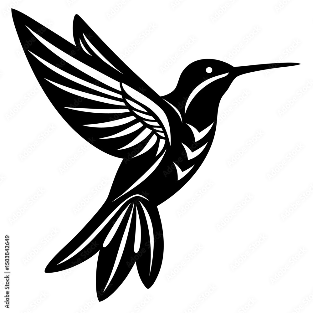 Obraz premium vector illustration of hummingbird detailed color