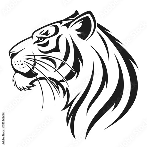 Wallpaper Mural tiger icon logo minimalist design bold sharp lin Torontodigital.ca