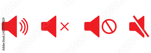 Volume icon set. Speaker icon set. volume icon vector. loudspeaker icon vector. Mute and unmute volume sound. EPS 10