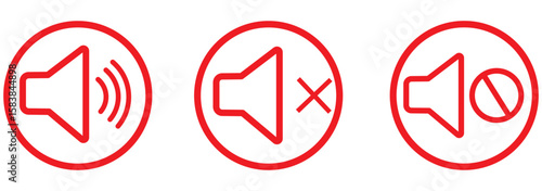 Volume icon set. Speaker icon set. volume icon vector. loudspeaker icon vector. Mute and unmute volume sound. EPS 10