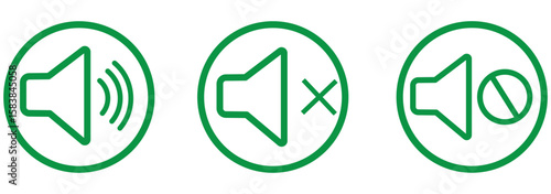 Volume icon set. Speaker icon set. volume icon vector. loudspeaker icon vector. Mute and unmute volume sound. EPS 10