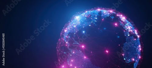 The Glowing Digital Globe Representing Global Connectivity and Technology Trends