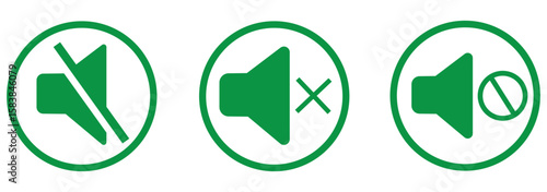 No sound mute speaker volume off audio silence icon. Mute sound icon vector set. speaker icon set. noise icons symbol. sound level. silent signs. Volume symbol eps 10