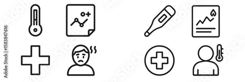Health monitoring tools showcasing thermometer and charts for tracking wellness in a clinical or home setting
