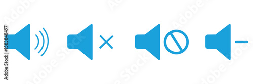 Sound on off icons vector in line style . sound volume and mute icon. Volume allow and volume prohibit icon set. Sound and Mute. Volume icon set. EPS 10