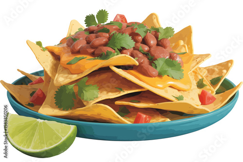 Deliciously crafted nachos with vibrant flavors and textures