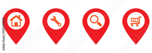 PriLocation icon. pin point icon. Black location pointer symbol isolated on white background. Map pointer modern. Black map pointer icon for your web site design. EPS 10