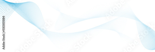 Abstract Blue Wave Lines on White Background. vector modern