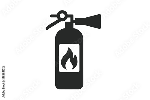 Fire Extinguisher Icon Vector Illustration, Transparent Background, Safety Equipment Symbol, Fire Protection Sign, Emergency Tool Graphic, Safety and Prevention Concept