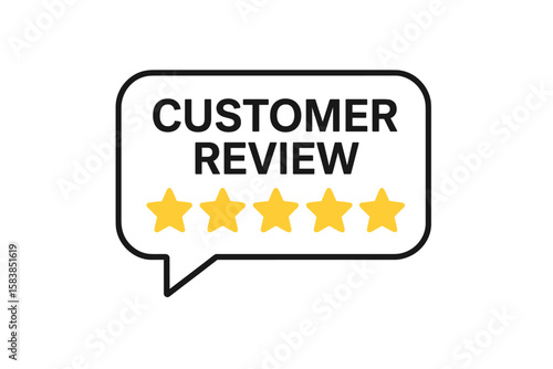 Five Star Customer Review Rating Badge, Transparent Vector Illustration, Feedback Testimonial, Quality Service, Client Satisfaction, Business Reputation, Online Rating Icon