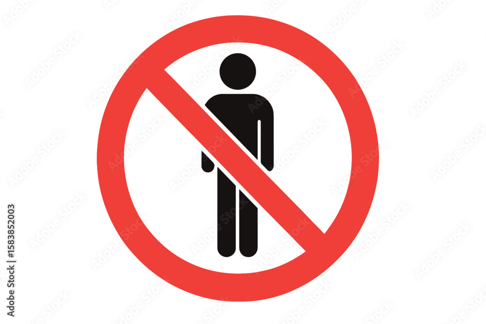 No Entry Prohibition Sign for Pedestrians, Stop Symbol, Human Figure Silhouette, Red Circle Warning, Vector Illustration, Isolated Transparent Background, Safety Notice, Urban Traffic Control No Entry Prohibition Sign for Pedestrians, Stop Symbol, Human Figure Silhouette, Red Circle Warning, Vector Illustration, Isolated Transparent Background, Safety Notice, Urban Traffic Control