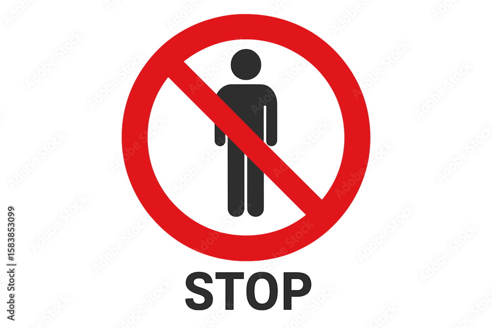 No Entry Prohibition Sign for Pedestrians, Stop Symbol with Red Circle and Slash, Human Figure Icon, Vector Illustration, Isolated Transparent Background, Safety Warning Concept No Entry Prohibition Sign for Pedestrians, Stop Symbol with Red Circle and Slash, Human Figure Icon, Vector Illustration, Isolated Transparent Background, Safety Warning Concept