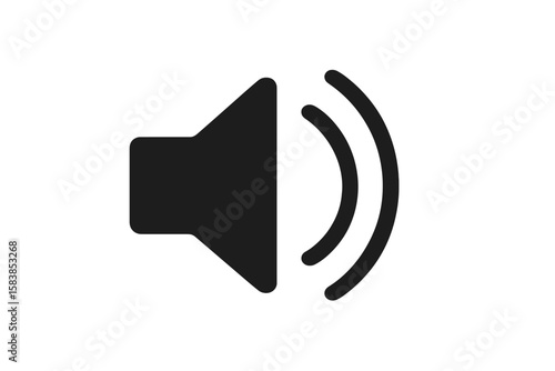 Sound on icon vector. Audio speaker volume symbol for media player interface. Music loud button for web design and mobile app. Digital graphic pictogram illustration isolated.